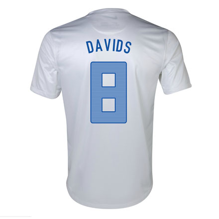 2013 Netherlands 8 Davids Away White Jersey Shirt - Official Replica