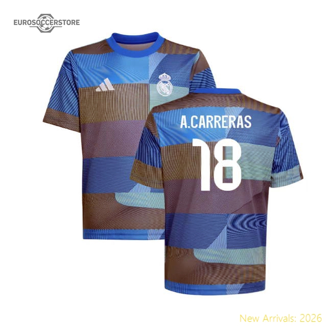 Best-Selling 2025-2026 Real Madrid Pre-Match Shirt (Blue) - Kids (A.Carreras