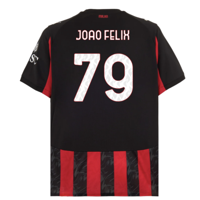 Intense Acm Ac Milan Home Shirt Joao Felix #79 Official Licensed M...