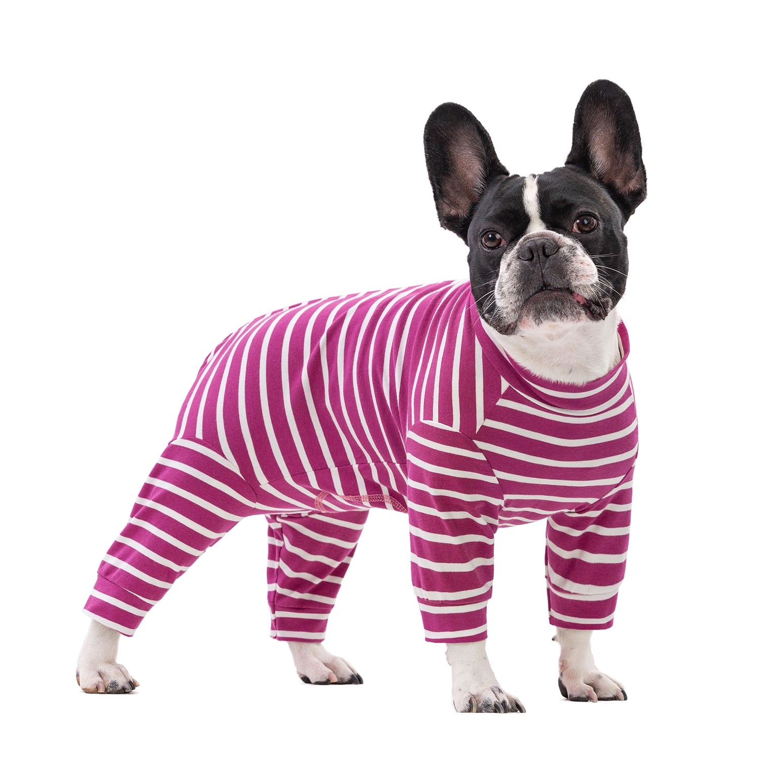 Frenchie-Fan Stripenap French Bulldog Pajamas Stylish And Snug Stripe...