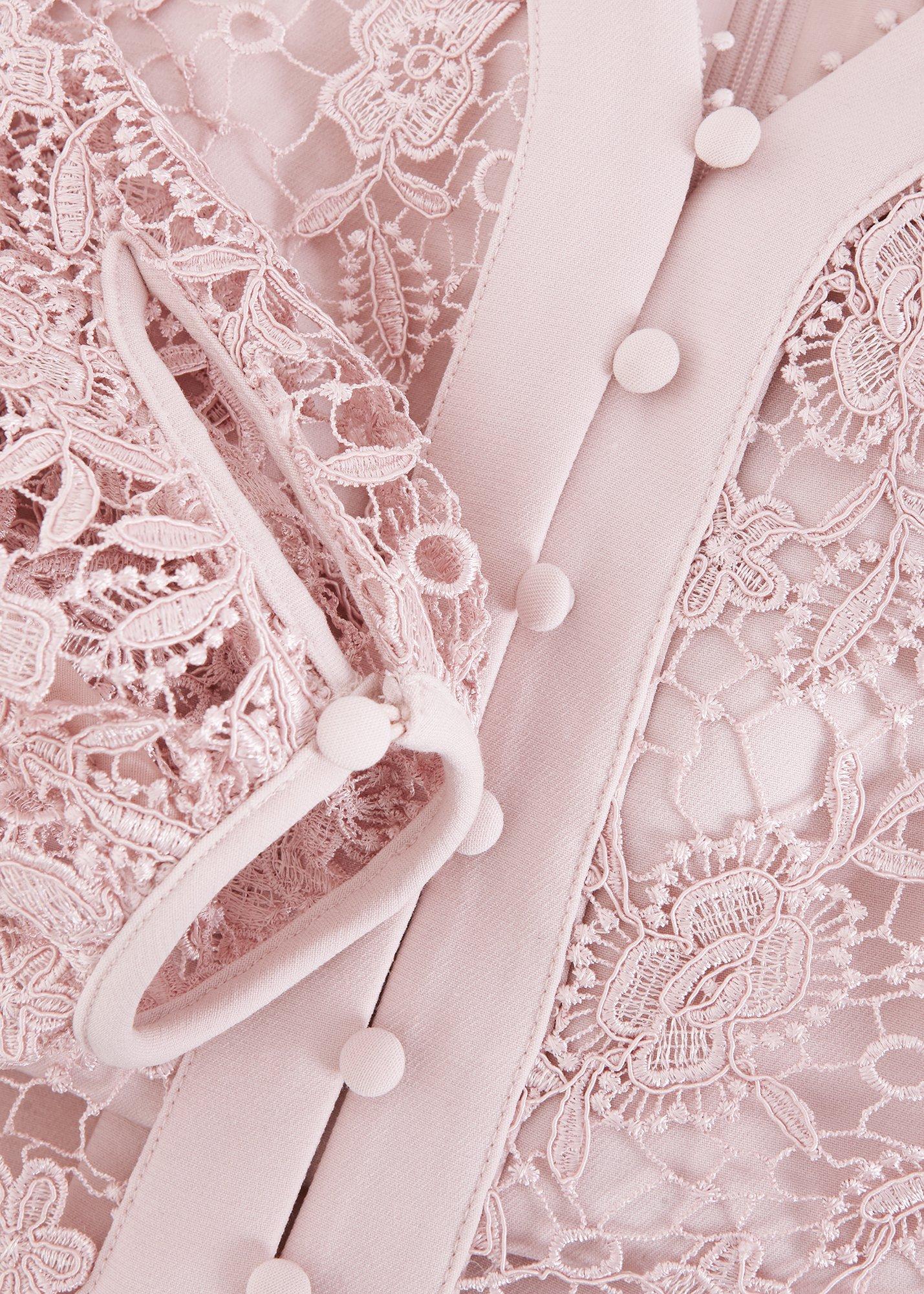 Petite Ayumi Pink Lace Top Midi Dress