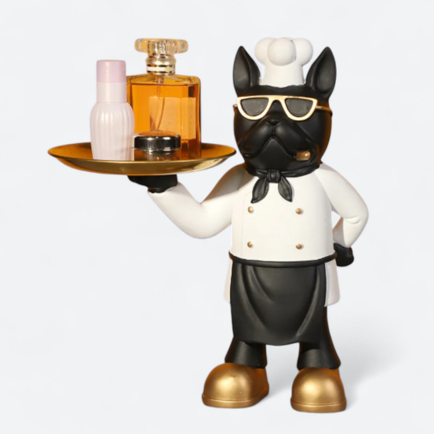 Frenchie Statue with Storage Tray – Decorative French Bulldog Organizer