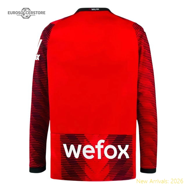Fan-Favorite Popular 2023-2024 Ac Milan Long Sleeve Home Shirt