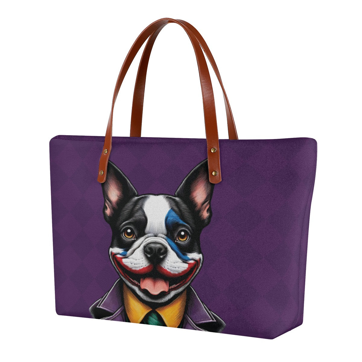 Olive- - Non-slip Women's Tote Bag For Boston Terrier Lovers Indoor Use