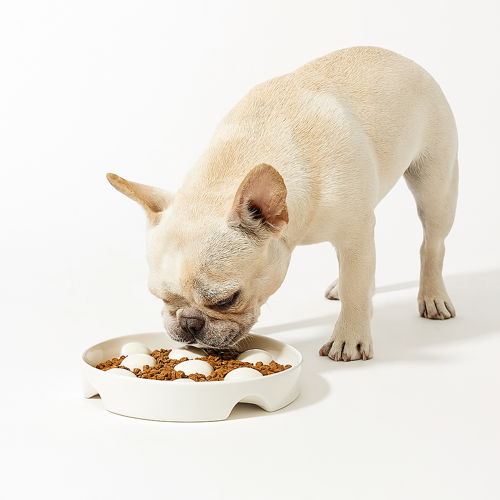 Slowpup French Bulldog Bowl – Ceramic Anti-Choke Food Slow Feeder