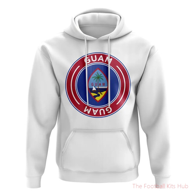 Men Guam Football Badge Hoodie (White)