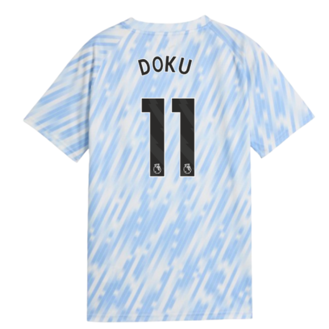 2025-2026 Man City Warm Up Jersey (Silver Sky) - Kids (Doku 11) (Ma...
