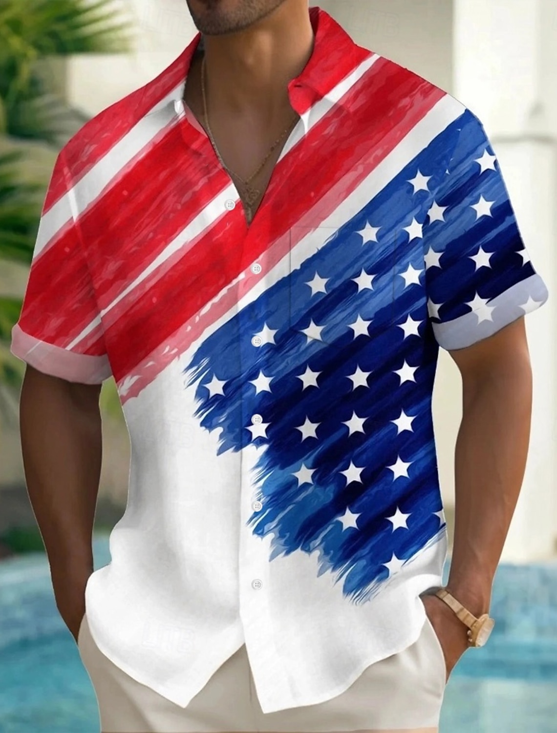 Independence Day Men's American US Flag 4th of July U.S. 250th Anniversary Patriotic Shirt Summer Shirt Button Up Shirt Short Sleeve Fashion Casual Holiday Summer Spring Turndown 3D Print Collared