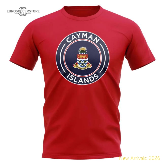 Exceptional Cayman Islands Football Badge T-shirt (red)