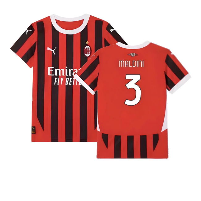 Avid Acm Ac Milan Home Shirt Kids Maldini #3 Professional Grade Up...