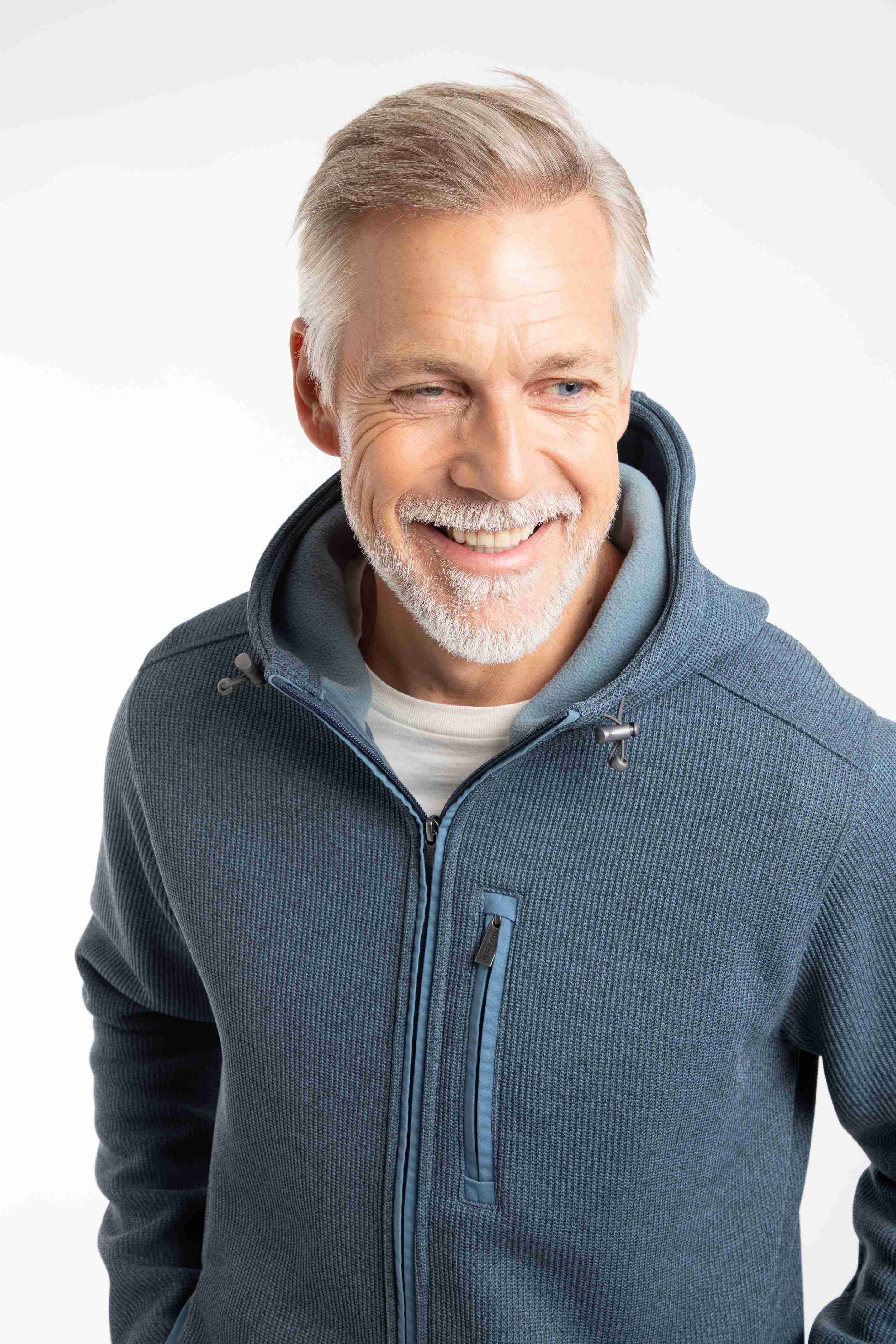 Lockie Full Zip Bonded Fleece Hoodie Blue Mirage
