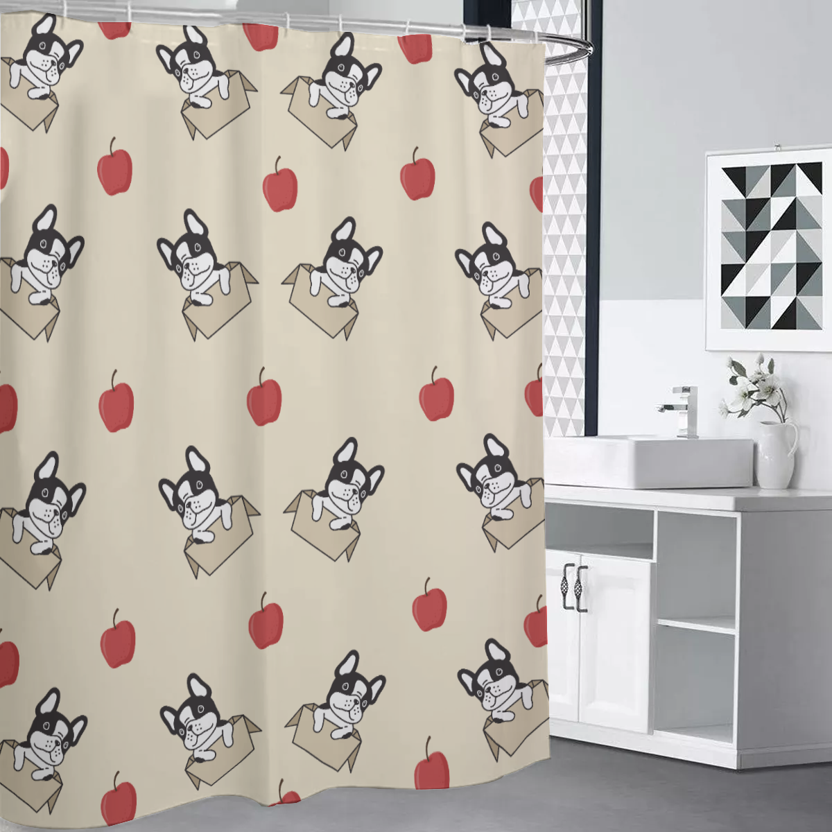 French Bulldog Oscar Shower Curtains Frenchie Pet Item