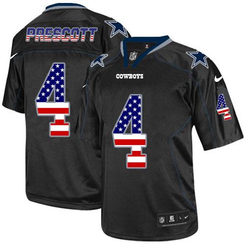 Official NFL Dallas Cowboys #4 Dak Prescott Black Elite Jersey