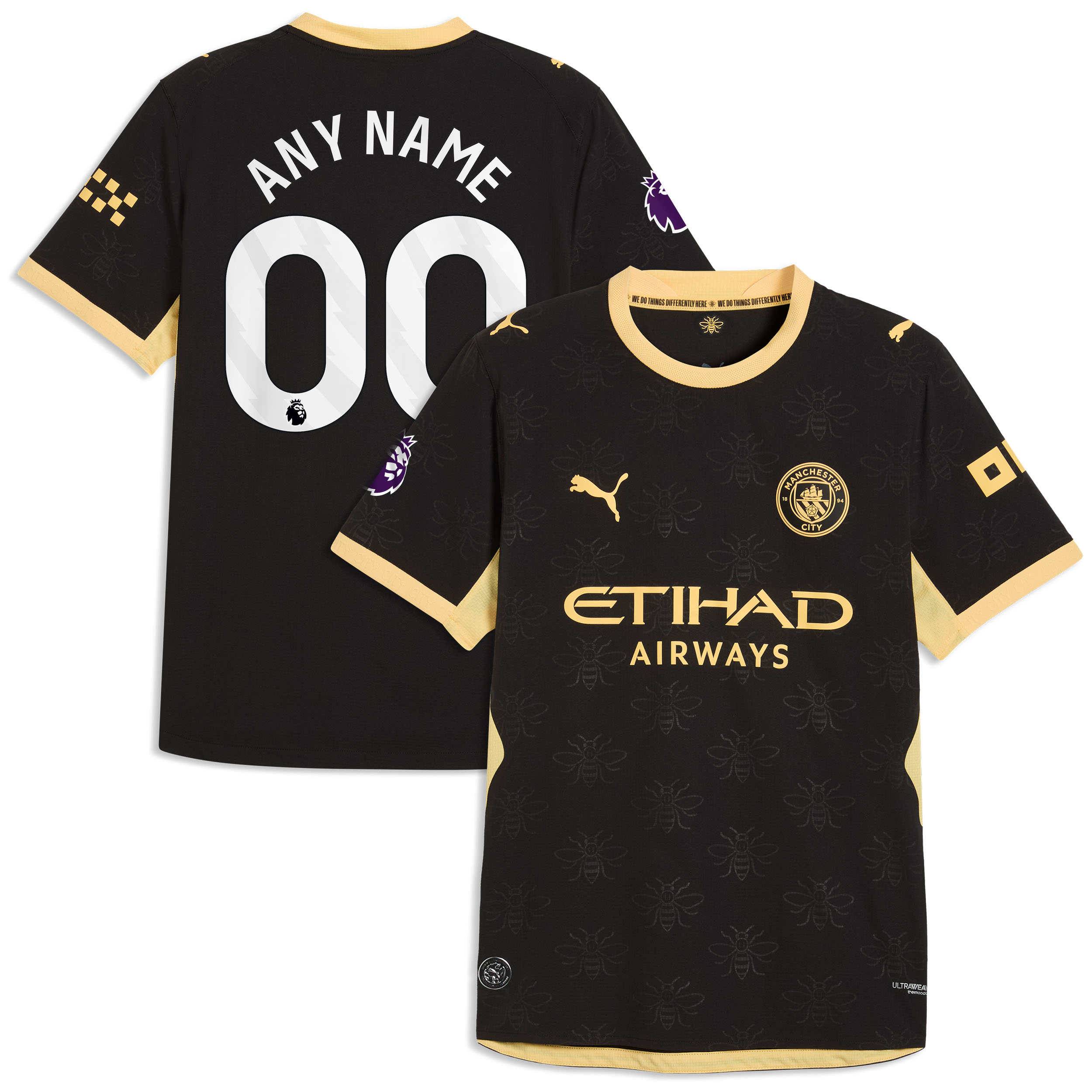 [SJH] Women's Manchester City 2026/27 Away On-Field Authentic Custom Jersey - Black