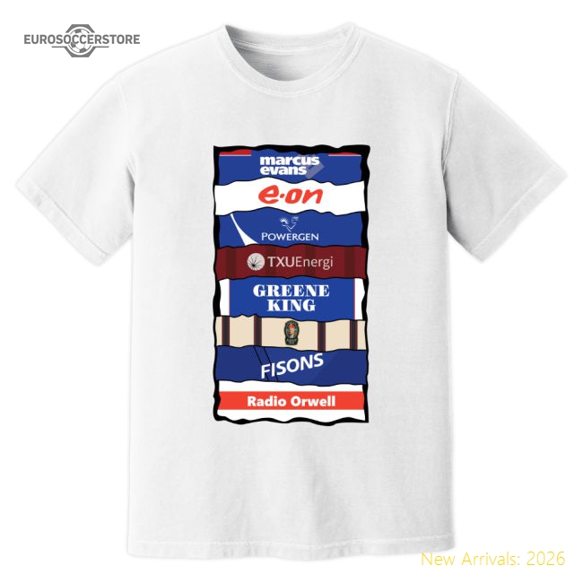 Ipswich Sponsor History T-shirt (white) - Affordable - Official Edition