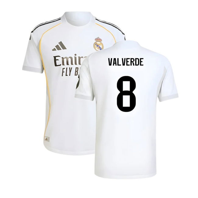 2025-2026 RM Home Football Shirt (Valverde 8) Moisture Wicking