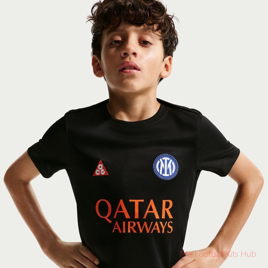 Inter Milan X ACG Training T-Shirt Dri-FIT Academy Pro Pre Match 4th - Black/Safety Orange Kids