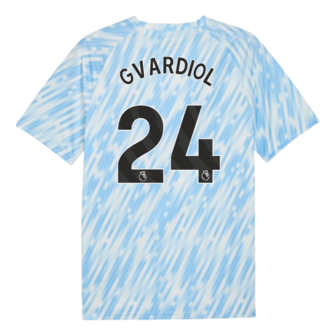 2025-2026 Man City Warm Up Jersey Silver Sky Gvardiol 24