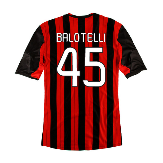 Authentic Elite Series 1314 AC Milan Home 45 Balotelli Shirt