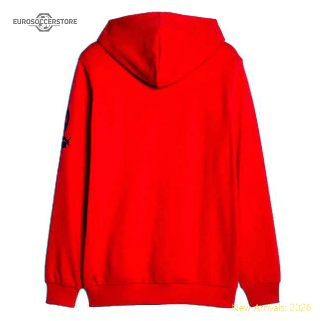 Official 2023-2024 Ac Milan Ftblcore Graphic Hoody (Red)