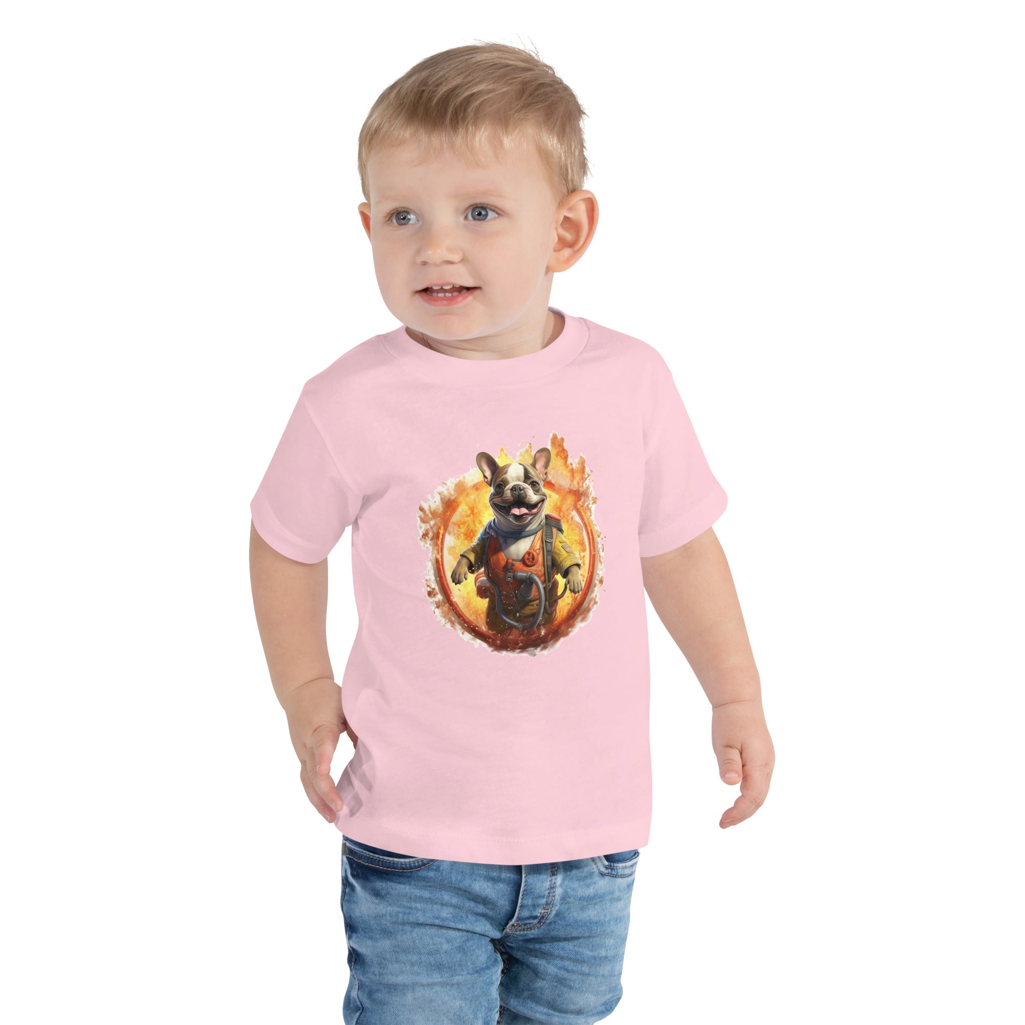 Durable Firefighter Frenchie Toddler Staple Tee - Stylish And Comfy C...