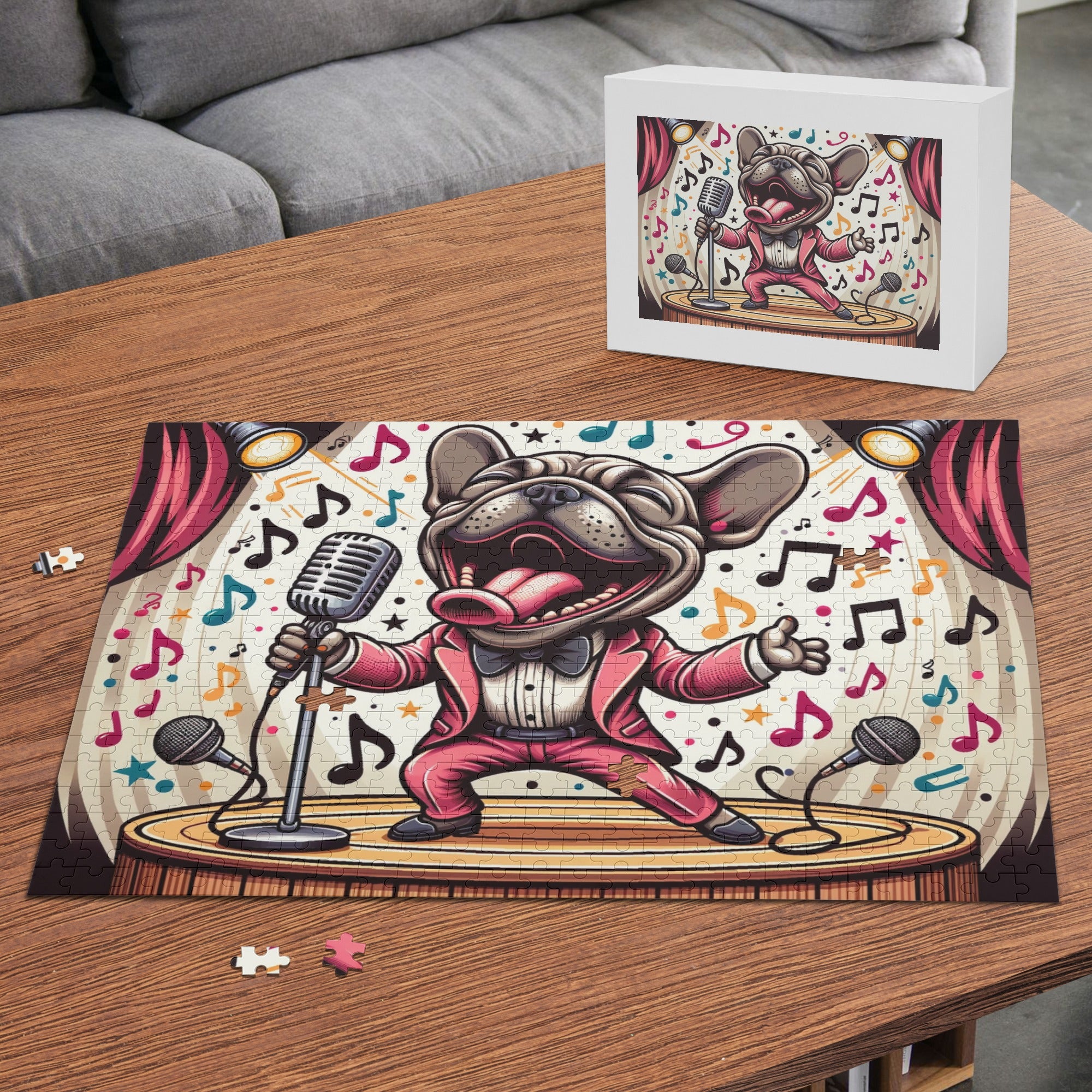 Frenchie-Fan Duke - 500-piece Wooden Puzzle for Dog Owners Premium