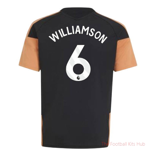 Arsenal Training Jersey Williamson #6 2026-2027 Youth Football Kit Black