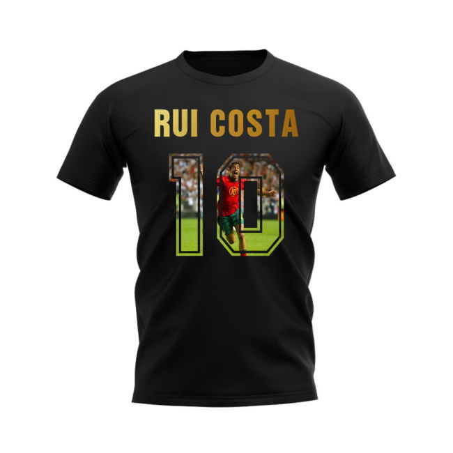 Rui Costa Name And Number Portugal T-Shirt (Black) Holland