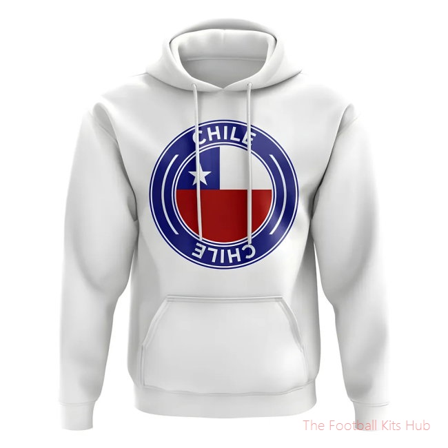Men Chile Football Badge Hoodie (White)