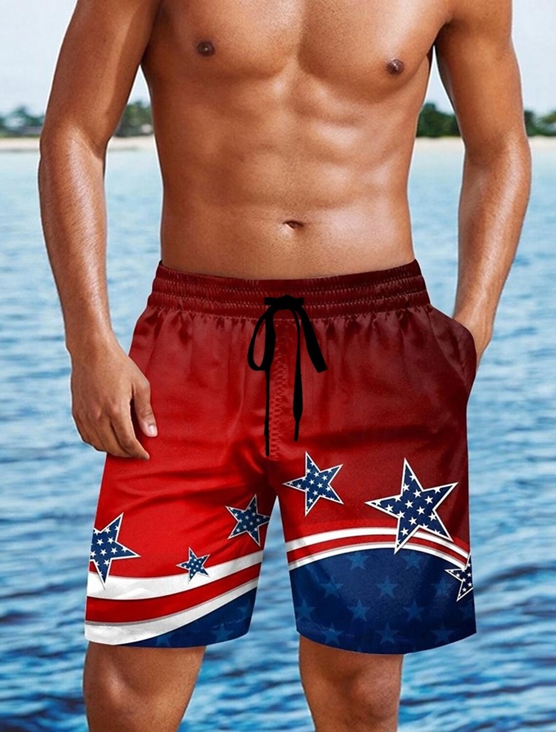 Men's 4th of July U.S. 250th Anniversary Eagle US Flag Shirt Waffle Shirt Casual Shirt Long Sleeve Vintage Retro Dailywear Holiday Summer Spring Turndown 3D Print Textured Button Up Shirts Black Red