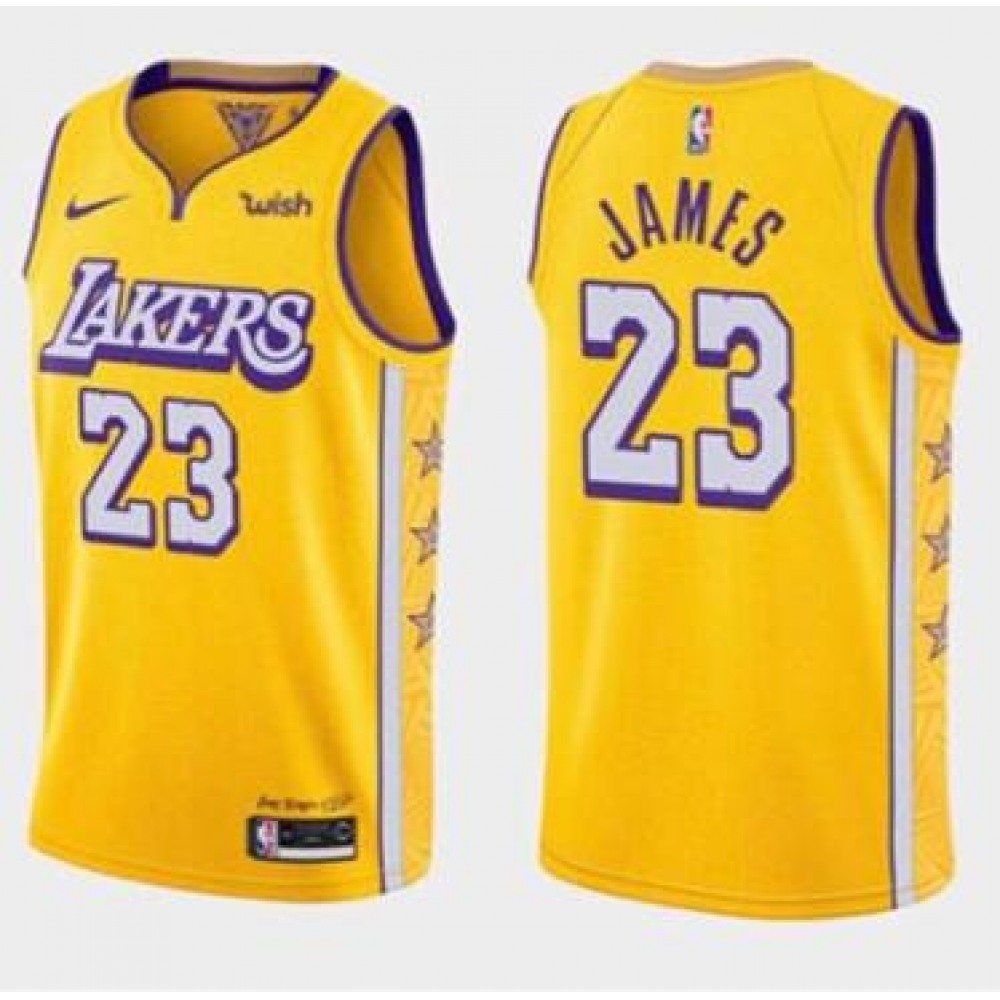 Game Day Game-Ready Men's Lakers #23 LeBron Gold Basketball Jersey