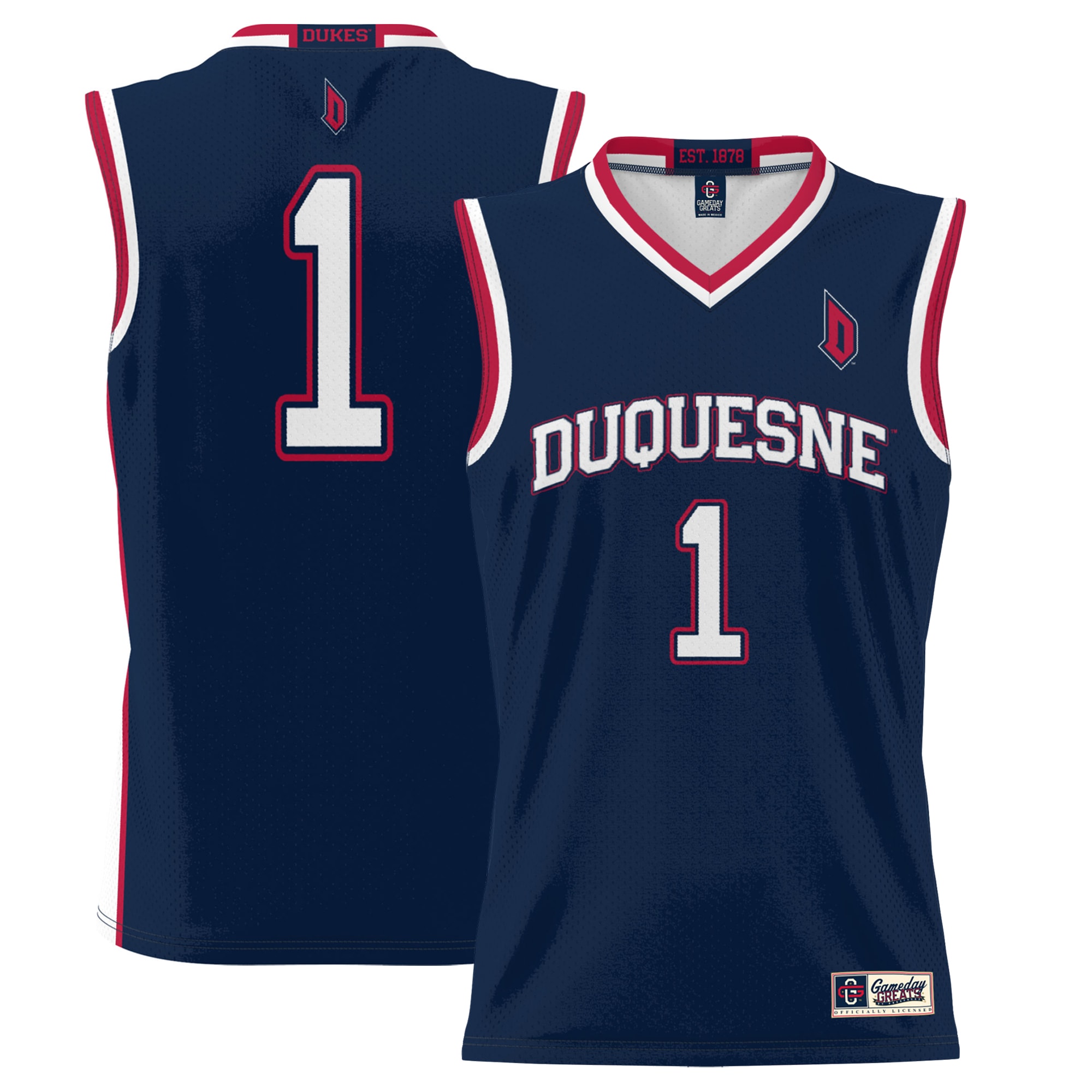 [NJP] Duquesne Dukes GameDay Greats Youth Lightweight Basketball Jersey - Navy
