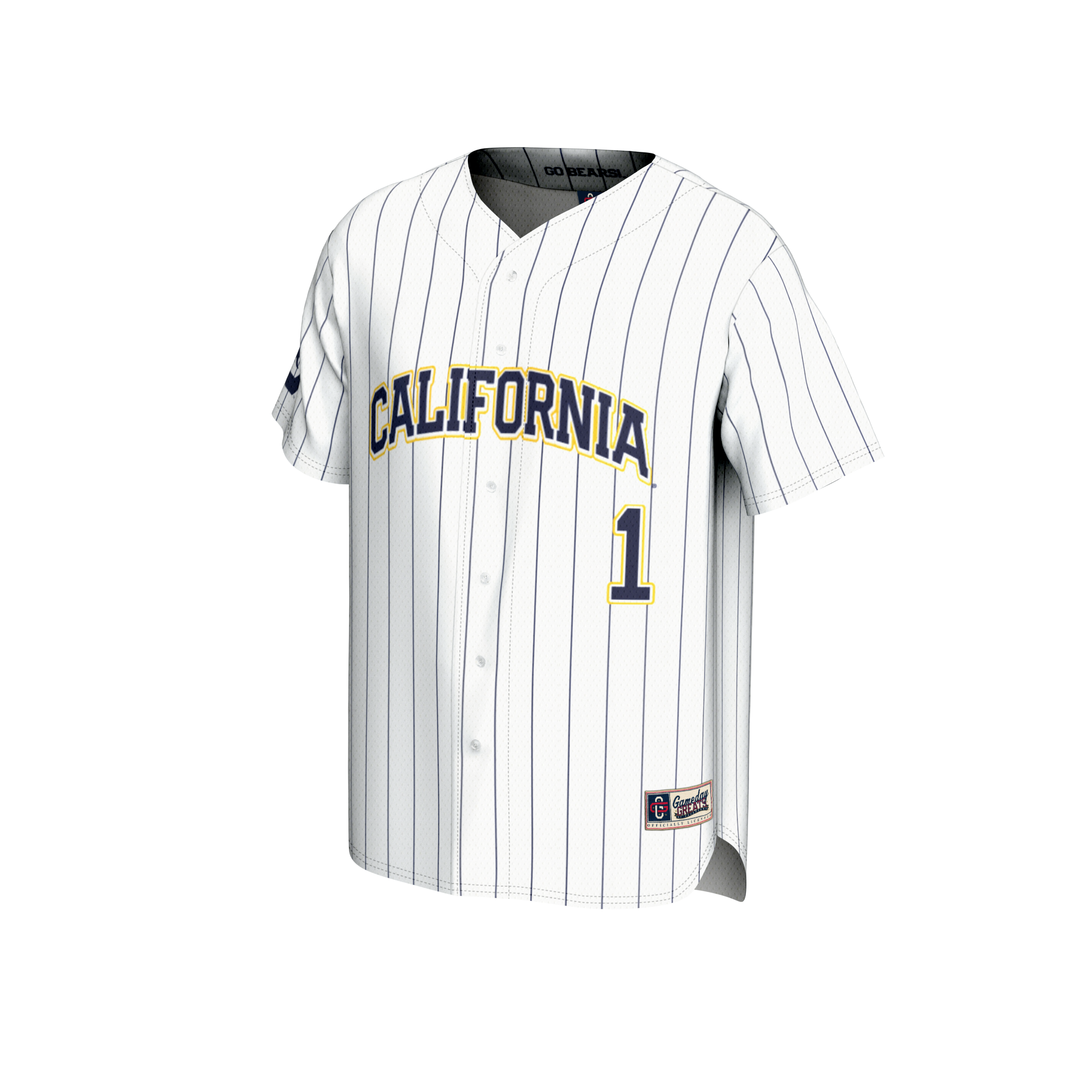 [DDG] Cal Bears GameDay Greats Youth Lightweight Baseball Fashion Jersey - White