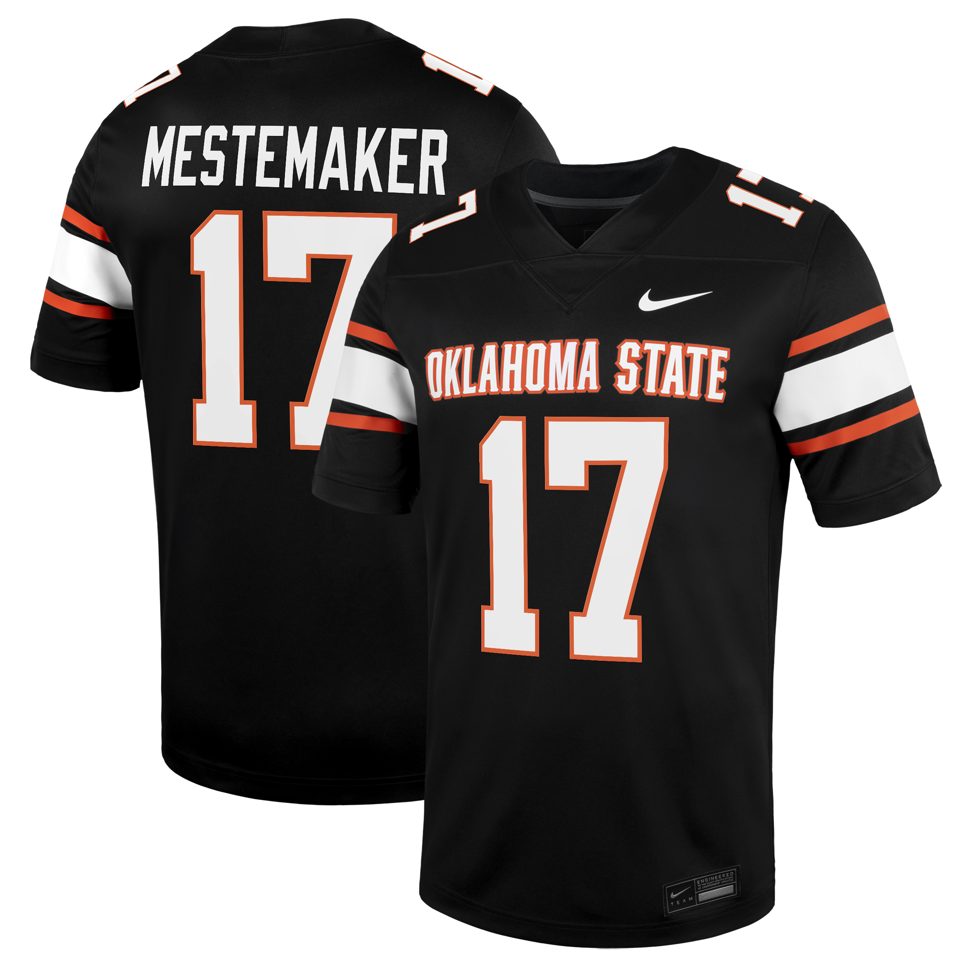 [NJP] Women's Drew Mestemaker Oklahoma State Cowboys Alternate Game Jersey - Black