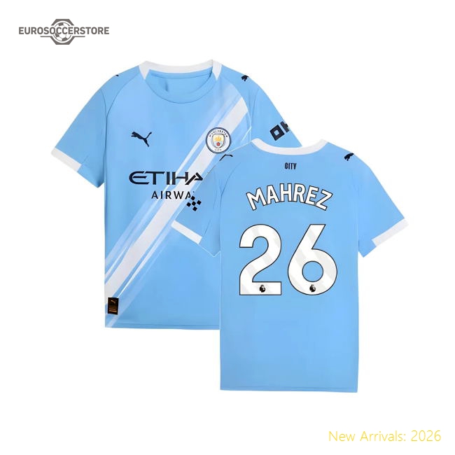 Comfortable Man City Kids Jersey Mahrez 2025-2026 Kids-safe Technology
