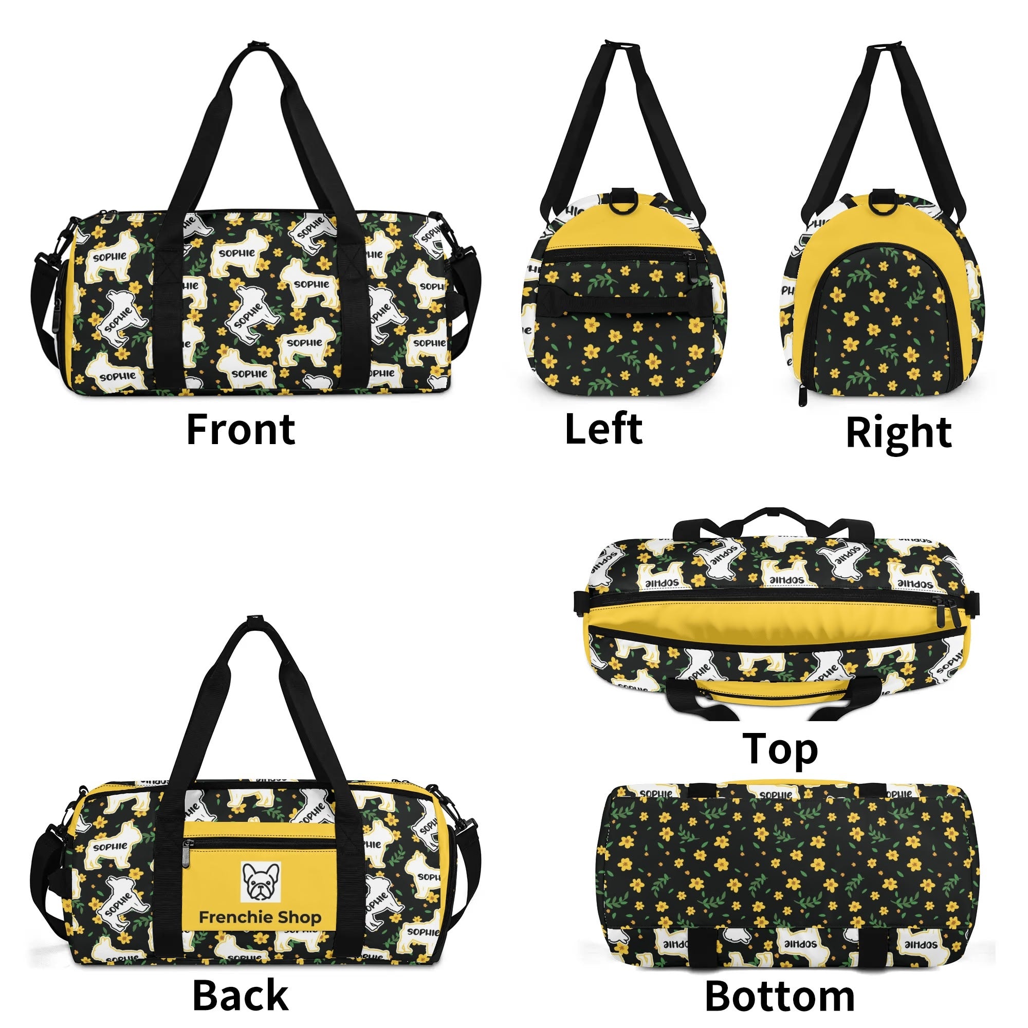 French Bulldog Personalized Gym Bag For Frenchie Lovers With Your