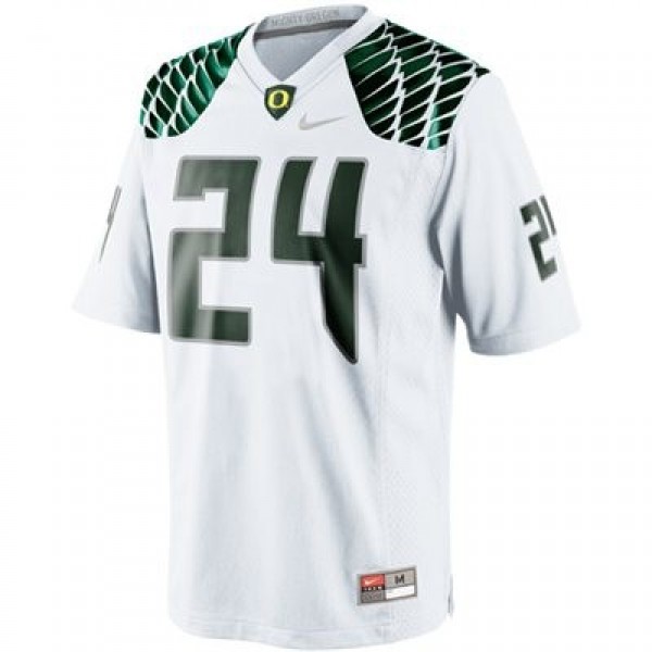 Men College Football Power #24 Kenjon Barner White Pro-level Jersey