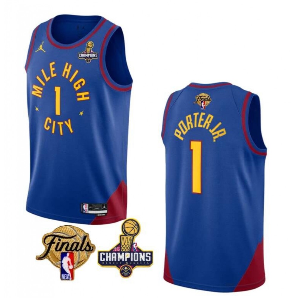 Authentic Jersey Denver Nuggets 1 Blue - - Must-Have Jersey