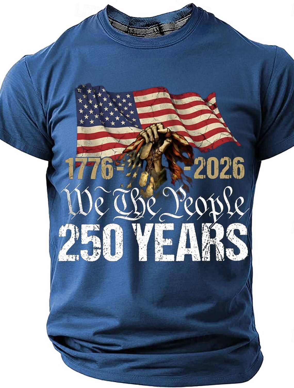4th of July 2026 250th Memorial Day Men's 3D Print US Flag Crew Neck Short Sleeve T-Shirt Daily Street