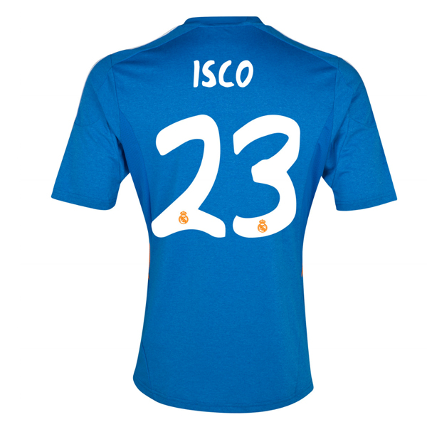 13-14 Real Madrid 23 Isco Away Blue Soccer Jersey Shirt - Official