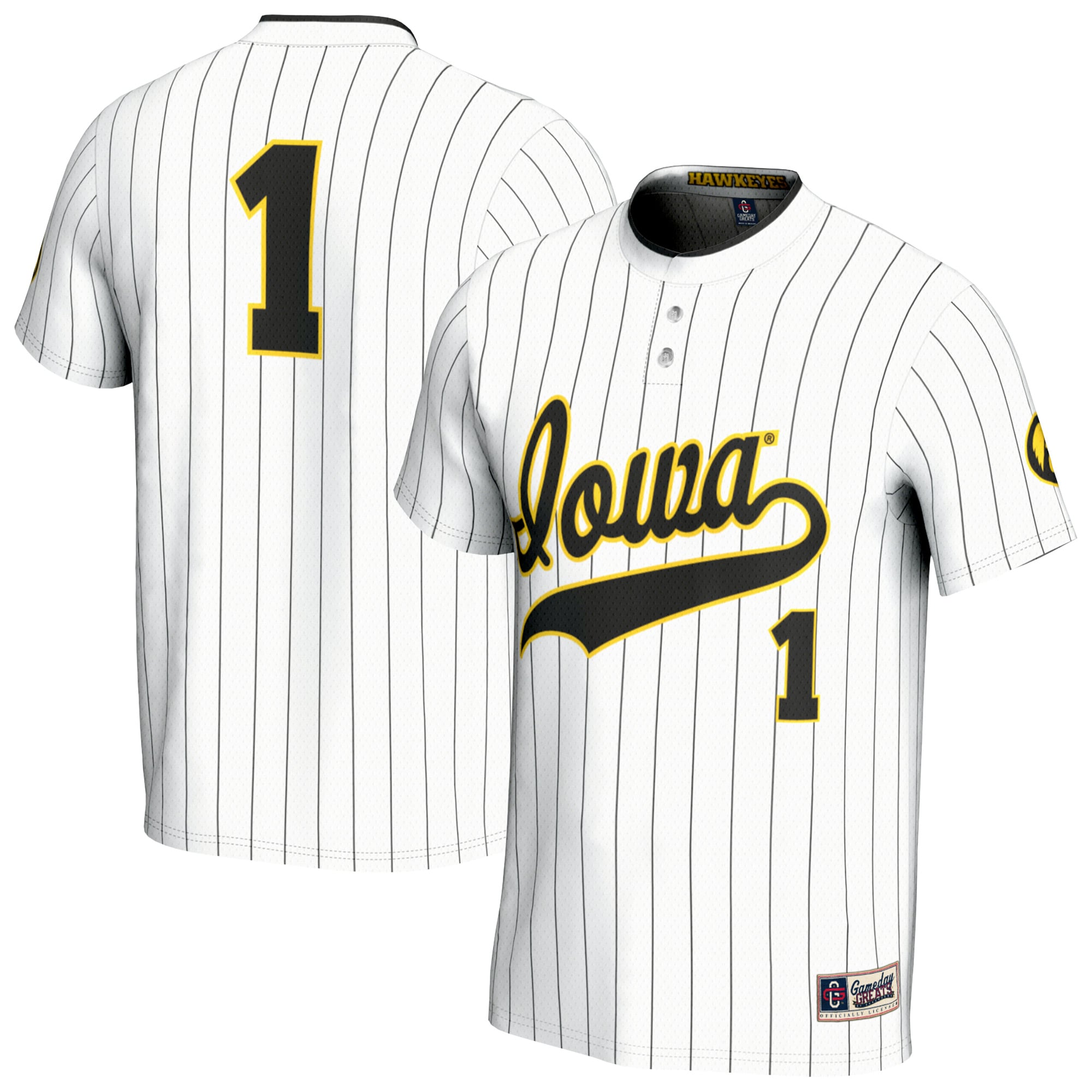 Iowa Hawkeyes GameDay Greats Youth Lightweight Softball Fashion Jersey - White