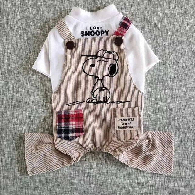 French Bulldog Stylish Snoopy Jumpsuit For French Bulldog Durable Dog Item