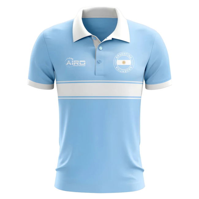 National Argentina Concept Stripe Polo Shirt (Sky) World