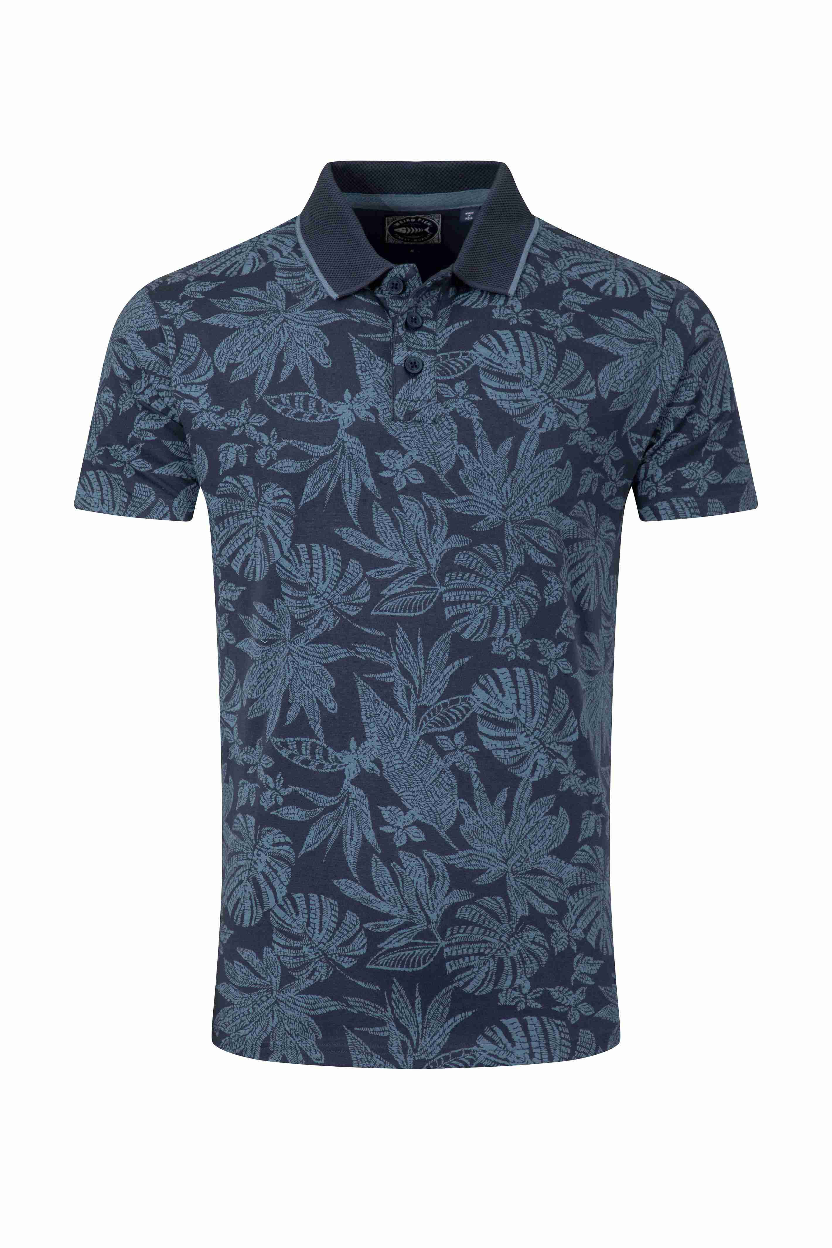 Sarat Printed Polo Shirt Blue Mirage