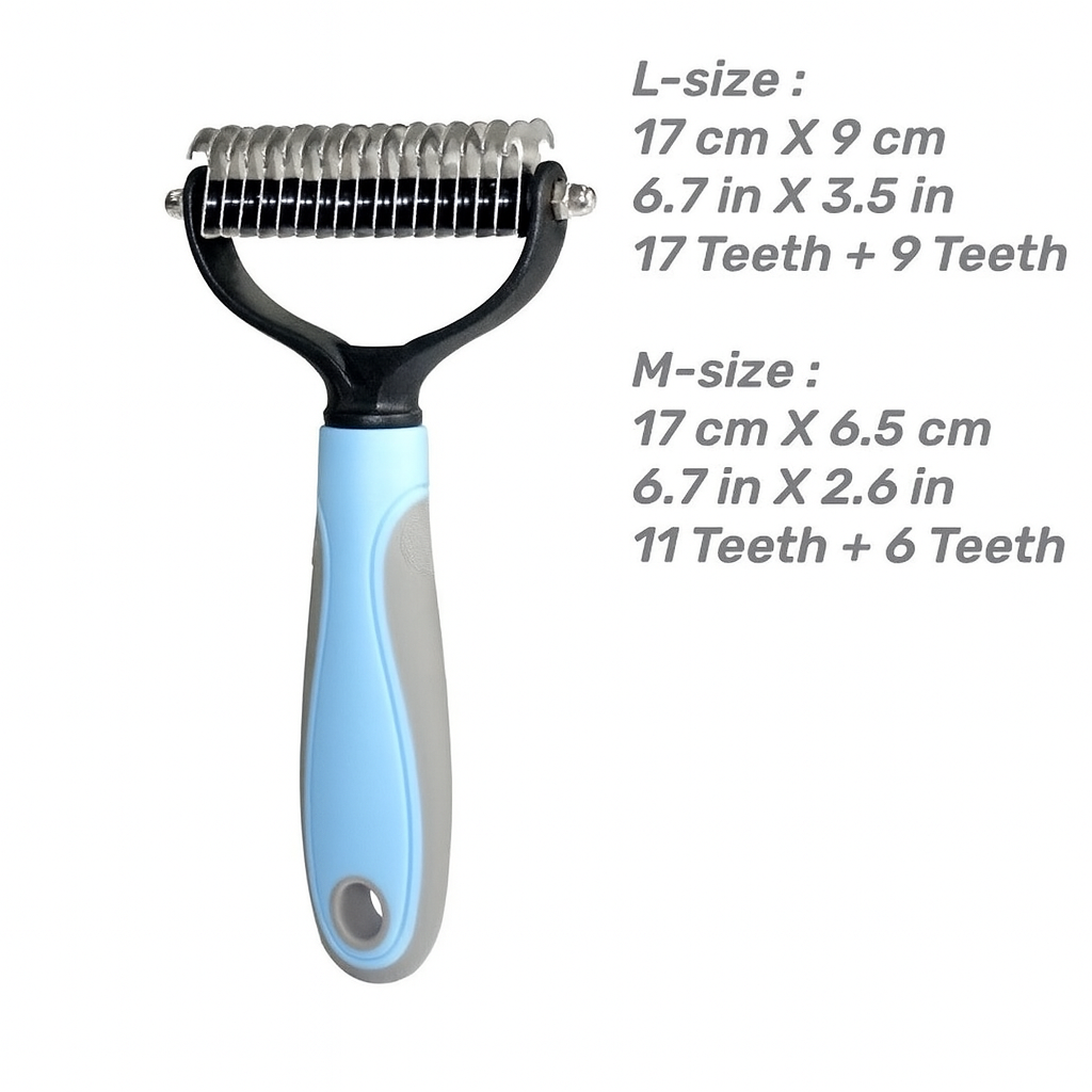 Combix Frenchie Grooming Brush – Stainless Steel Double-Sided Shedding Rake Comb