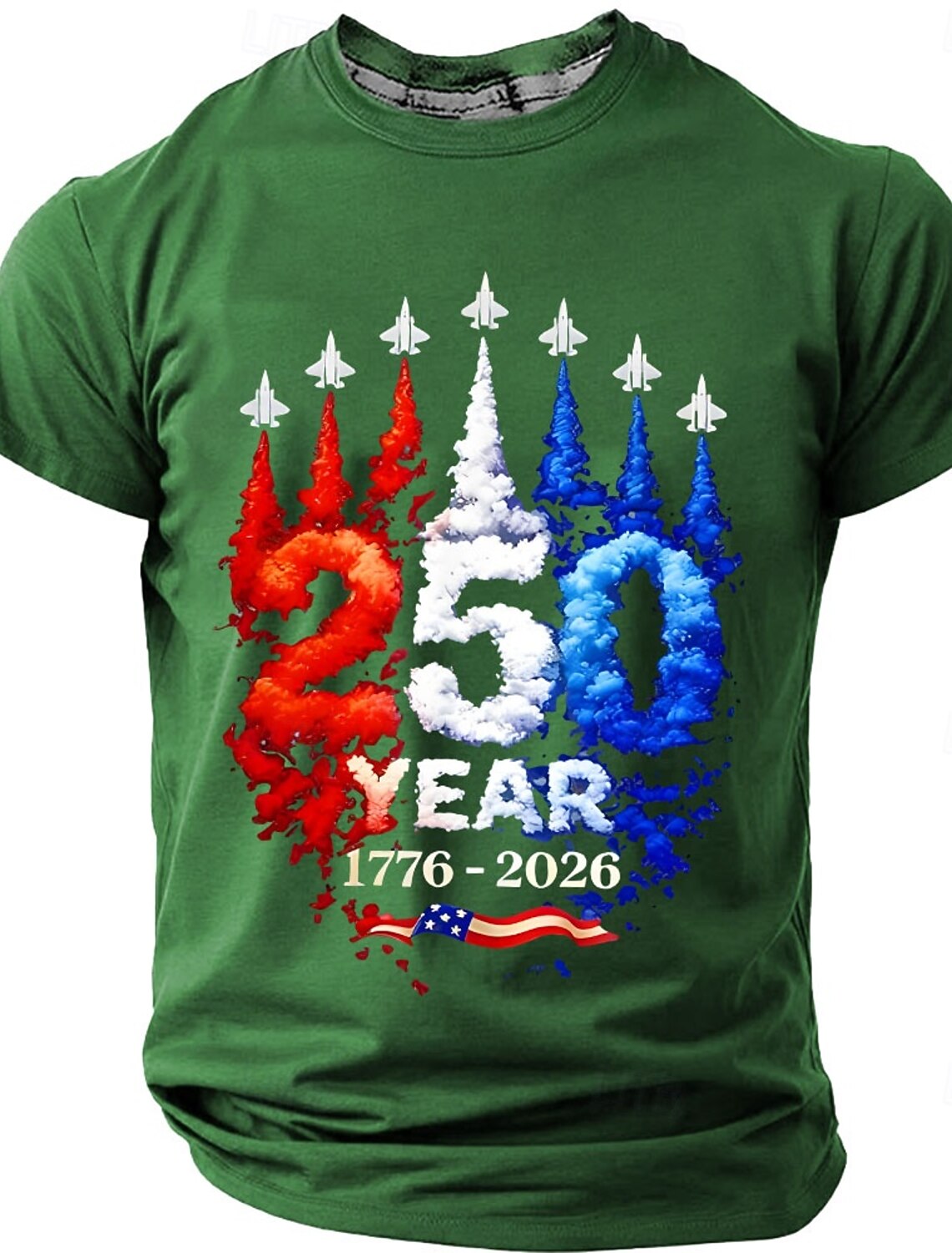 4th of July 2026 250th Men's Solid Color American US Flag T Shirt Short Sleeve T shirt 3D Print Crew Neck Shirt Vintage Retro Patriotic Daily Festival Blue Army Green 1 White Summer Spring Clothing