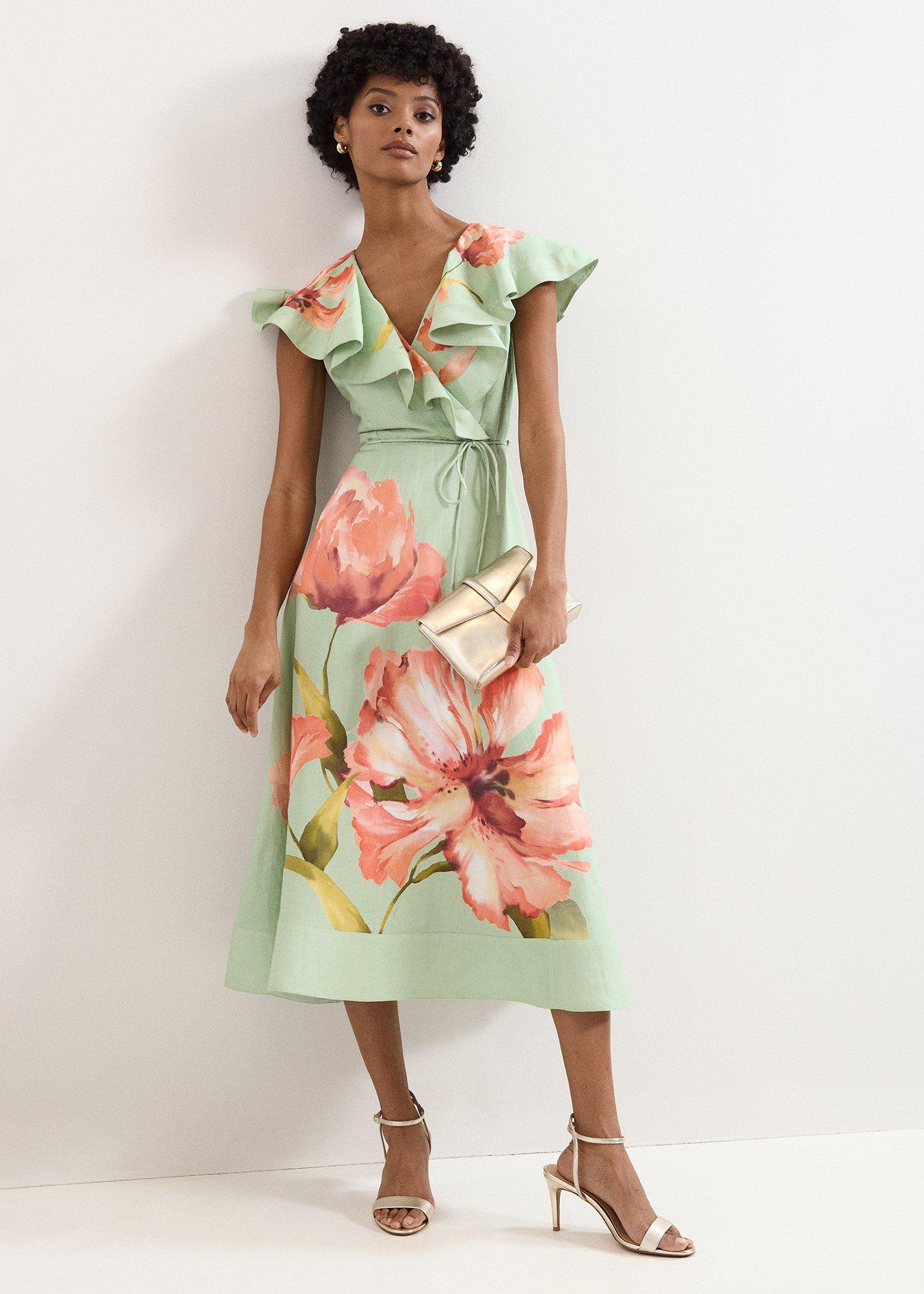 Matilda Green Floral Midi Dress