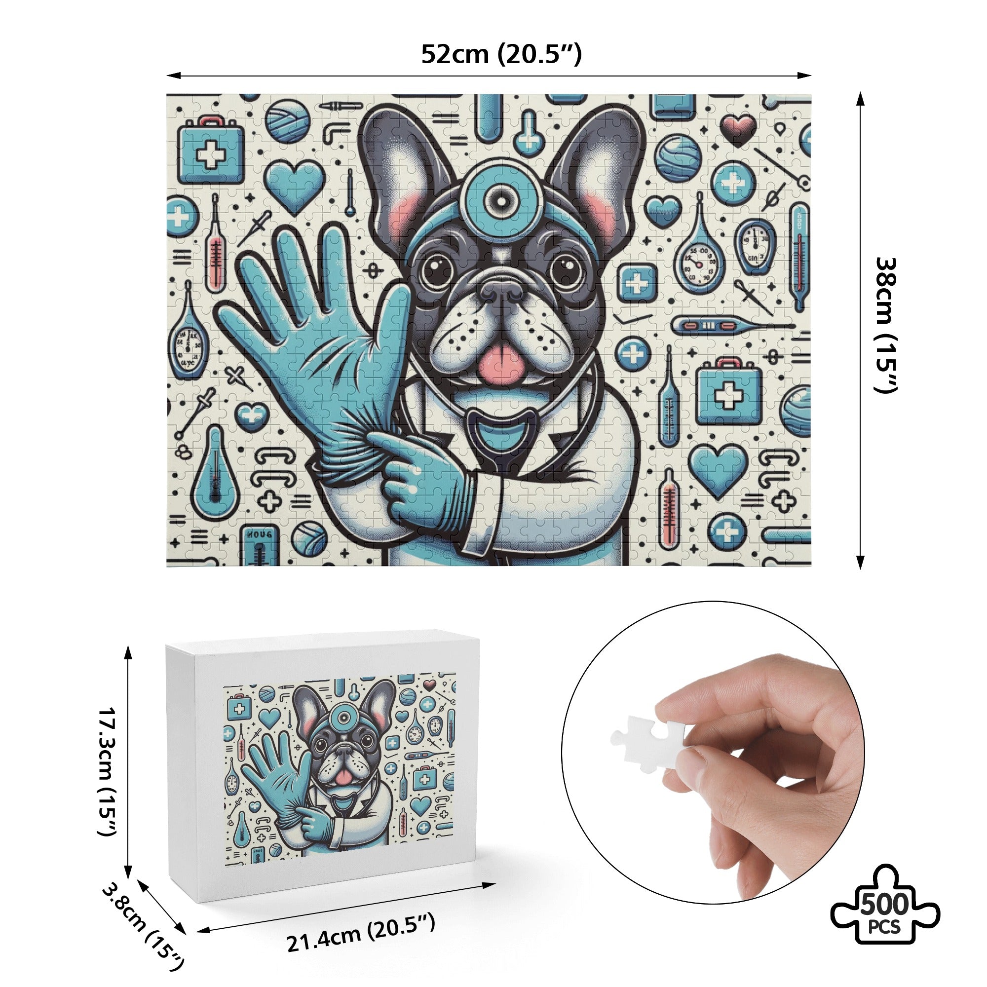 Bulldog Bruno - Bulldog 500-piece Wooden Puzzle Paw Protection