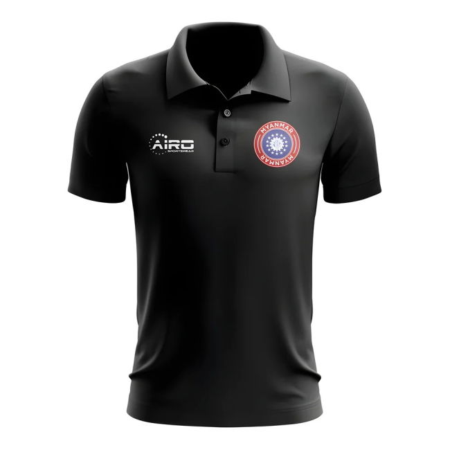 Exclusive-Design Match-Ready Myanmar Football Polo Shirt (Black)