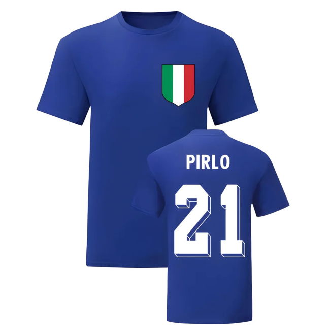 Andrea Pirlo Italy National Hero Tee\'S (Blue) Premium Premium
